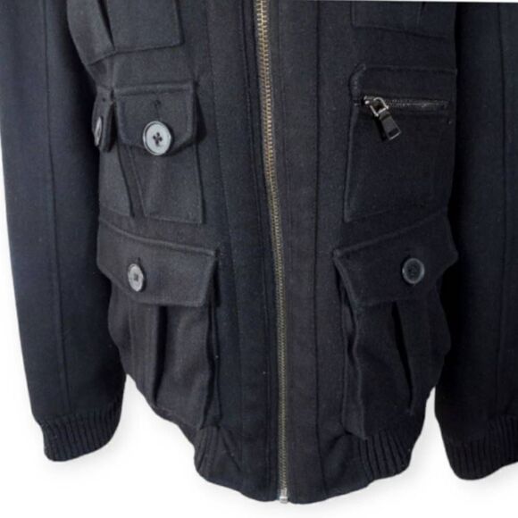 I.N.C. BLACK WOOL COAT SZ.M EUC. - Picture 3 of 9